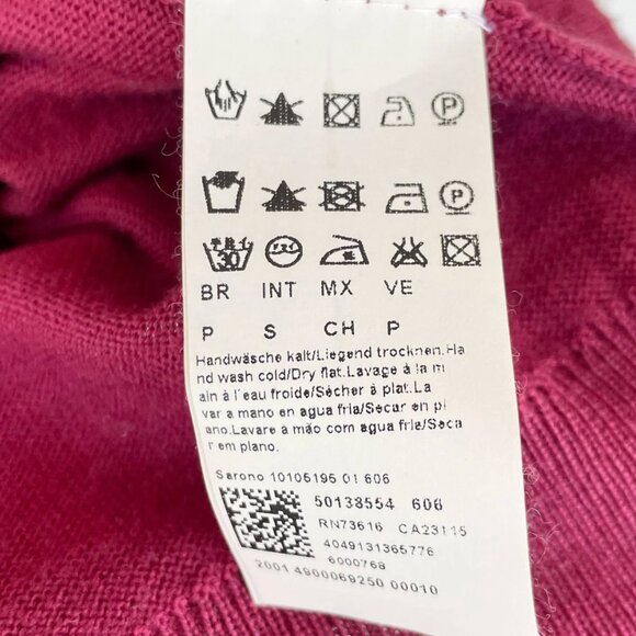 Unisex Hugo Boss Virgin Wool Vest: Burgundy Y2K Sleeveless Top - Picture 4 of 5